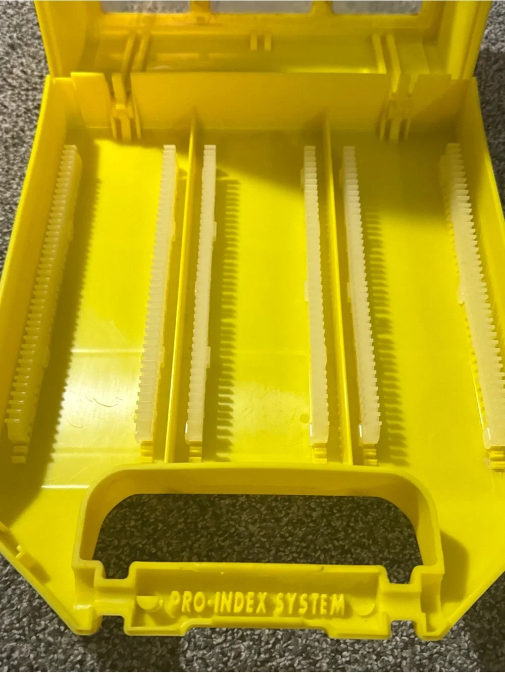 Pro-Index System Yellow Hard Storage Carrying Case Used Fogged Scratching